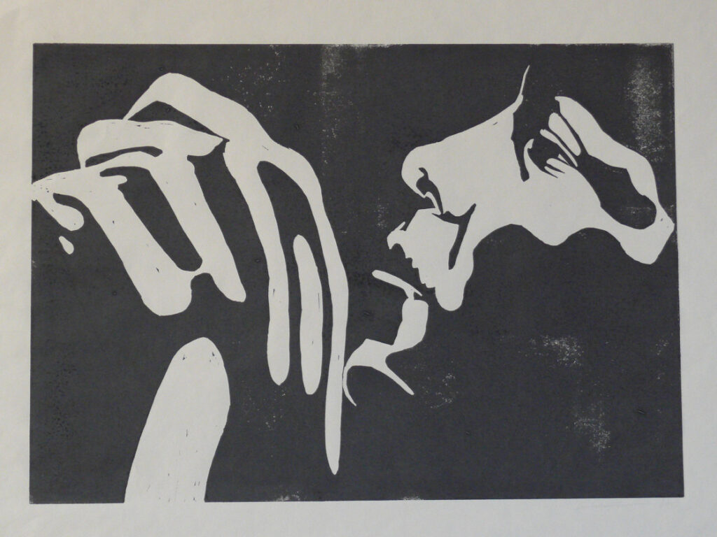 Let's have a look 6/3 | 57 x 42 cm; Linoldruck auf Papier