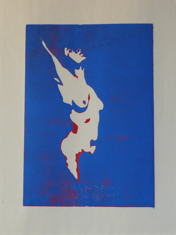 Frauenakt 4/1 | 42 x 57 cm; Linoldruck auf Papier
