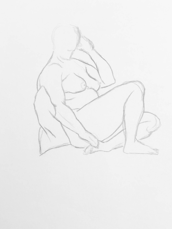 Aktstudie 1 | 29,5 x 42 cm; Bleistift auf Papier