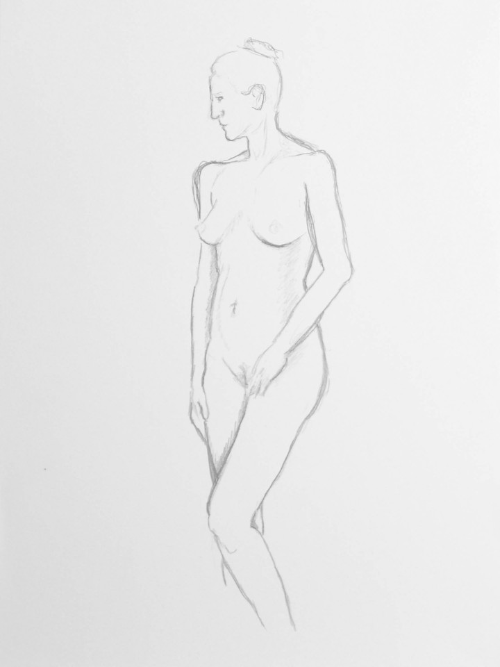Aktzeichnung 3 | 29,5 x 42 cm; Bleistift auf Papier