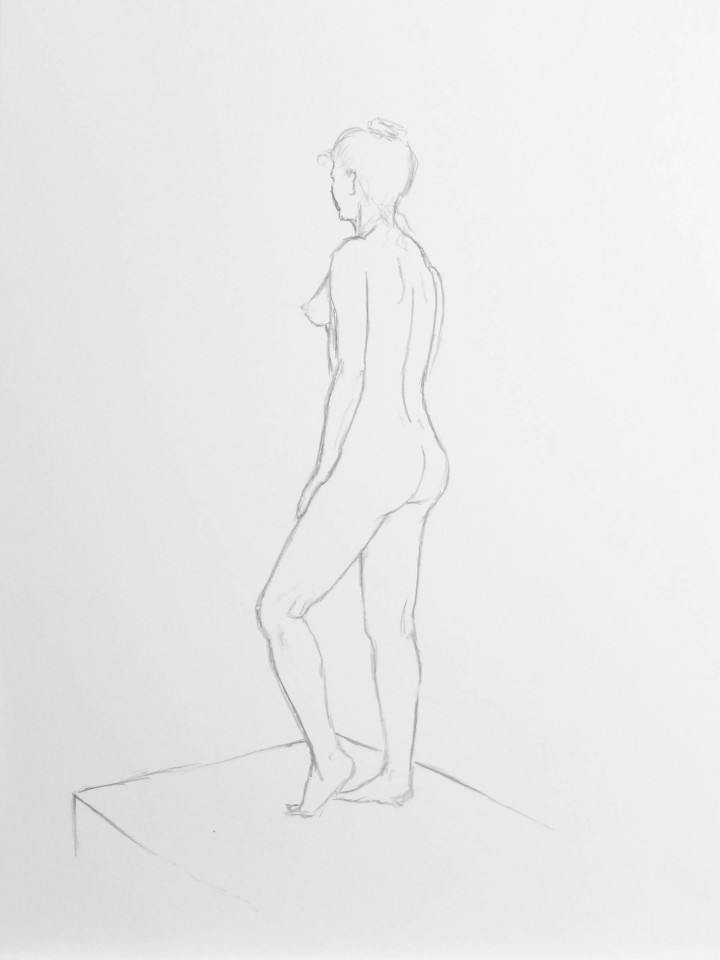 Aktzeichnung 5 | 29,5 x 42 cm; Bleistift auf Papier