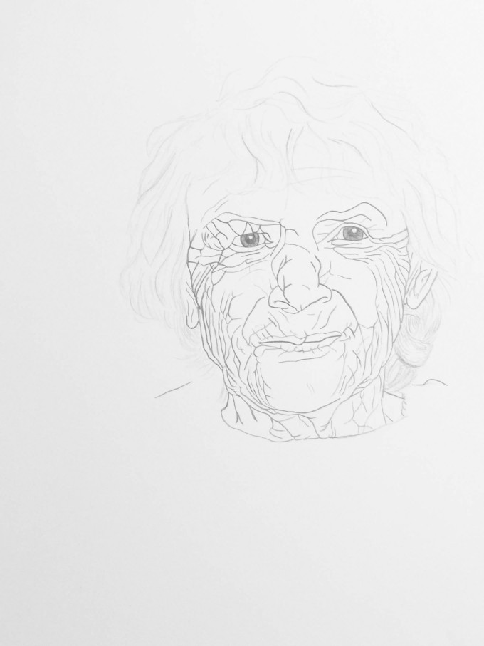 Großmutter 1 | 29,5 x 42 cm; Bleistift auf Papier