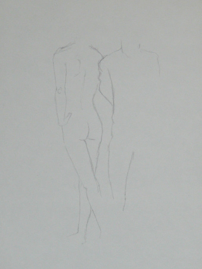Minutenakt 1 | 30,5 x 42 cm; Bleistift auf Papier
