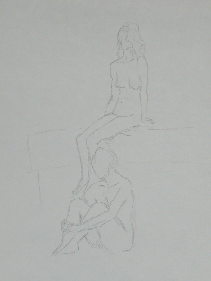 Minutenakt 2 | 30,5 x 42 cm; Bleistift auf Papier