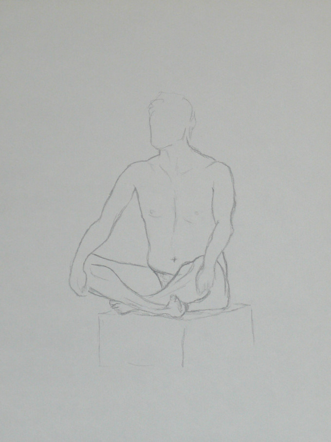 Minutenakt männlich 10 | 30,5 x 42 cm; Bleistift auf Papier