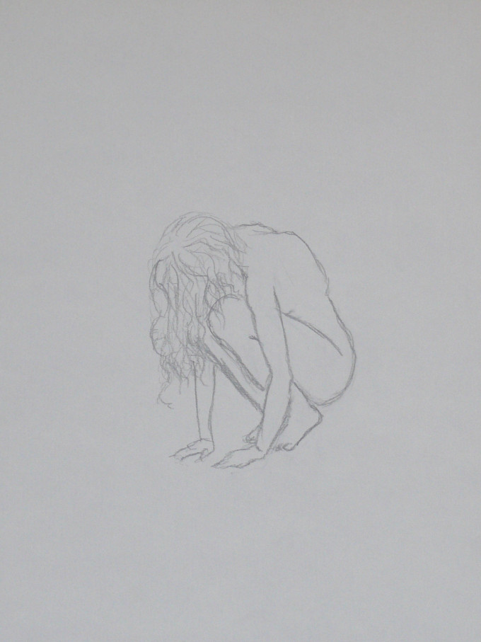 Minutenakt weiblich 2 | 30,5 x 42 cm; Bleistift auf Papier