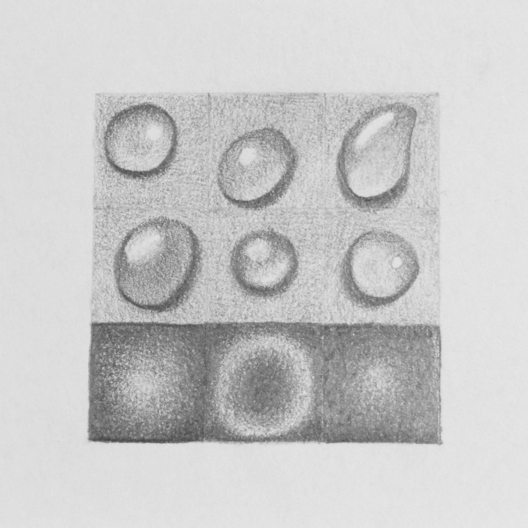 Steter Tropfen | 10 x 10 cm; Bleistift auf Papier