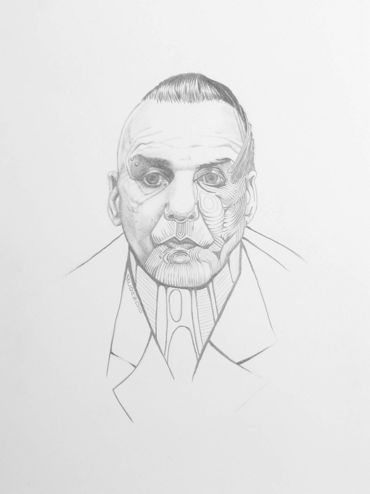 Till Lindemann 2 | 29,5 x 42 cm; Bleistift auf Papier